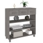 Mesa consola HAMAR madera maciza de pino gris claro 90x35x90 cm de vidaXL, Mesas auxiliares - Ref: Foro24-340467, Precio: 103...