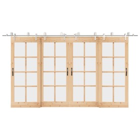 Kit de herrajes para puerta corredera 400 cm acero plateado en Materiales de construcción | Comprar online en Foru.es