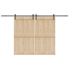 Kit de herrajes para puertas correderas acero negro 366 cm en Materiales de construcción | Comprar online en Foru.es