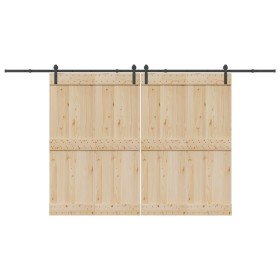 Kit de herrajes para puertas correderas acero negro 400 cm en Materiales de construcción | Comprar online en Foru.es