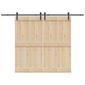 Kit de herrajes para puertas correderas acero negro 305 cm en Materiales de construcción | Comprar online en Foru.es