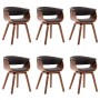 Sillas de comedor 6 uds madera curvada gris y tela en Sillas de comedor | Comprar online en Foru.es