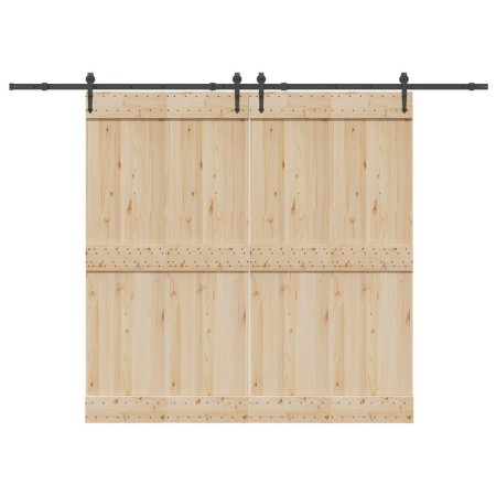 Kit de herrajes para puertas correderas acero negro 305 cm en Materiales de construcción | Comprar online en Foru.es