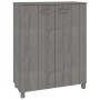 Zapatero HAMAR madera maciza pino gris claro 85x40x108 cm de vidaXL, Zapateros y organizadores de calzado - Ref: Foro24-34051...