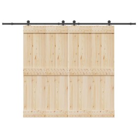 Kit de herrajes para puertas correderas acero negro 305 cm en Materiales de construcción | Comprar online en Foru.es