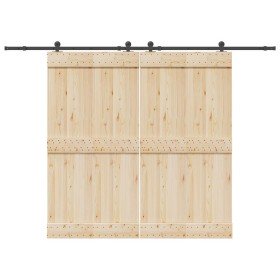 Kit de herrajes para puertas correderas acero negro 305 cm en Materiales de construcción | Comprar online en Foru.es
