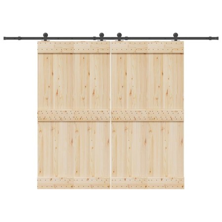 Kit de herrajes para puertas correderas acero negro 305 cm en Materiales de construcción | Comprar online en Foru.es
