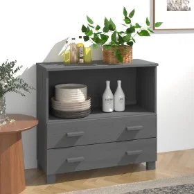 Aparador HAMAR madera maciza pino gris oscuro 85x35x80 cm de vidaXL, Aparadores - Ref: Foro24-340498, Precio: 92,65 €, Descue...
