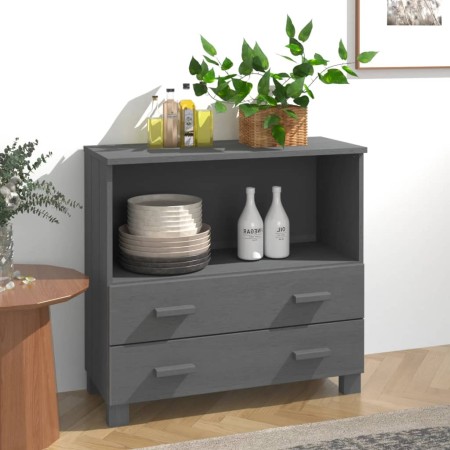 Aparador HAMAR madera maciza pino gris oscuro 85x35x80 cm de vidaXL, Aparadores - Ref: Foro24-340498, Precio: 93,42 €, Descue...