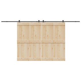 Kit de herrajes para puertas correderas acero negro 427 cm en Materiales de construcción | Comprar online en Foru.es