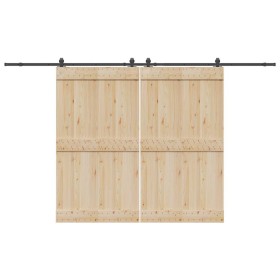 Kit de herrajes para puertas correderas acero negro 366 cm en Materiales de construcción | Comprar online en Foru.es