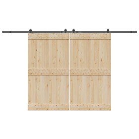 Kit de herrajes para puertas correderas acero negro 366 cm en Materiales de construcción | Comprar online en Foru.es