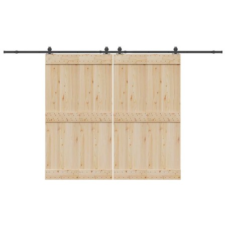 Kit de herrajes para puertas correderas acero negro 366 cm en Materiales de construcción | Comprar online en Foru.es