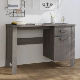 Escritorio HAMAR madera maciza de pino gris claro 113x50x75 cm de vidaXL, Escritorios - Ref: Foro24-340463, Precio: 108,14 €,...