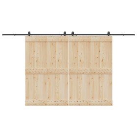 Kit de herrajes para puertas correderas acero negro 400 cm en Materiales de construcción | Comprar online en Foru.es