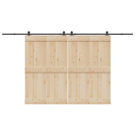 Kit de herrajes para puertas correderas acero negro 400 cm en Materiales de construcción | Comprar online en Foru.es