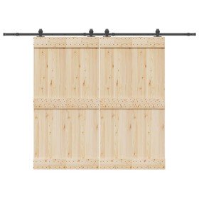 Kit de herrajes para puertas correderas acero negro 305 cm en Materiales de construcción | Comprar online en Foru.es