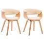 Sillas de comedor 2 uds madera curvada y cuero sintético crema en Sillas de comedor | Comprar online en Foru.es