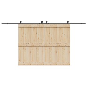 Kit de herrajes para puertas correderas acero negro 427 cm en Materiales de construcción | Comprar online en Foru.es
