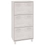 Zapatero HAMAR madera maciza de pino blanca 59,5x35x117 cm de vidaXL, Zapateros y organizadores de calzado - Ref: Foro24-3405...