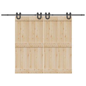 Kit de herrajes para puertas correderas acero negro 366 cm en Materiales de construcción | Comprar online en Foru.es