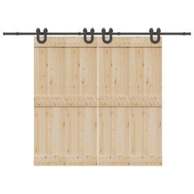 Kit de herrajes para puertas correderas acero negro 400 cm en Materiales de construcción | Comprar online en Foru.es
