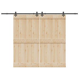 Kit de herrajes para puertas correderas acero negro 305 cm en Materiales de construcción | Comprar online en Foru.es