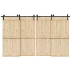 Kit de herrajes para puertas correderas acero negro 366 cm en Materiales de construcción | Comprar online en Foru.es
