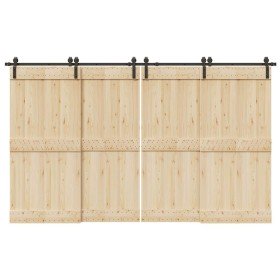 Kit de herrajes para puertas correderas acero negro 366 cm en Materiales de construcción | Comprar online en Foru.es