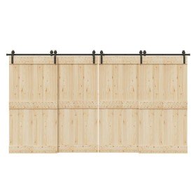 Kit de herrajes para puertas correderas acero negro 400 cm en Materiales de construcción | Comprar online en Foru.es