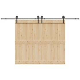 Kit de herrajes para puertas correderas acero negro 366 cm en Materiales de construcción | Comprar online en Foru.es