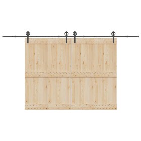 Kit de herrajes para puertas correderas acero negro 400 cm en Materiales de construcción | Comprar online en Foru.es