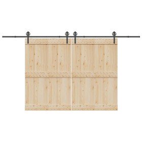 Kit de herrajes para puertas correderas acero negro 400 cm en Materiales de construcción | Comprar online en Foru.es