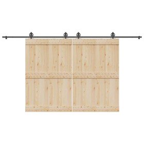Kit de herrajes para puertas correderas acero negro 400 cm en Materiales de construcción | Comprar online en Foru.es