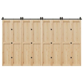 Kit de herrajes para puertas correderas acero negro 366 cm en Materiales de construcción | Comprar online en Foru.es