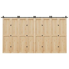 Kit de herrajes para puertas correderas acero negro 400 cm en Materiales de construcción | Comprar online en Foru.es