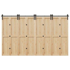 Kit de herrajes para puertas correderas acero negro 366 cm en Materiales de construcción | Comprar online en Foru.es