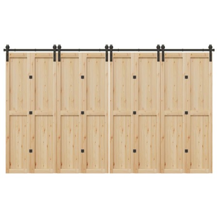 Kit de herrajes para puertas correderas acero negro 366 cm en Materiales de construcción | Comprar online en Foru.es