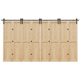 Kit de herrajes para puertas correderas acero negro 400 cm en Materiales de construcción | Comprar online en Foru.es