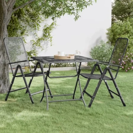 Mesa de jardín malla metálica expandida antracita 80x80x72 cm de vidaXL, Mesas de jardín - Ref: Foro24-317345, Precio: 146,29...
