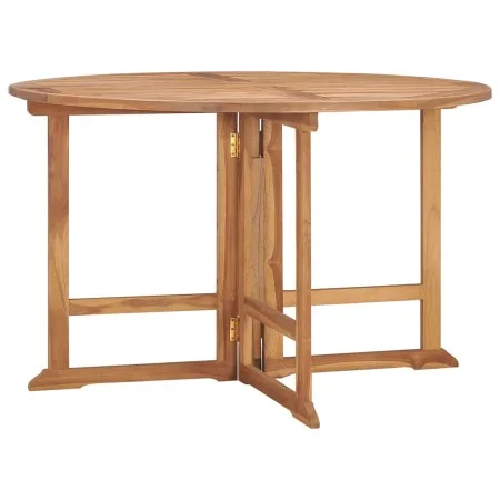 Mesa de comedor de jardín plegable teca maciza Ø110x75 cm de vidaXL, Mesas de jardín - Ref: Foro24-318479, Precio: 268,40 €, ...