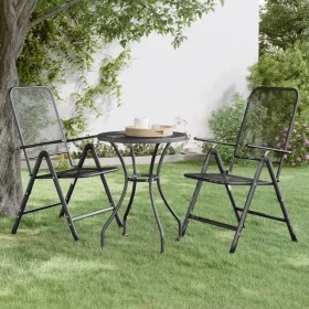Silla jardín plegable 2 uds antracita malla metálica expandida de vidaXL, Sillas de jardín - Ref: Foro24-317340, Precio: 76,7...