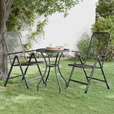 Silla jardín plegable 2 uds antracita malla metálica expandida de vidaXL, Sillas de jardín - Ref: Foro24-317340, Precio: 76,7...