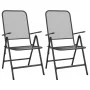 Silla jardín plegable 2 uds antracita malla metálica expandida de vidaXL, Sillas de jardín - Ref: Foro24-317340, Precio: 76,7...
