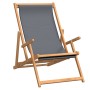 Silla de playa plegable de madera maciza de teca gris de vidaXL, Sillas de jardín - Ref: Foro24-317698, Precio: 85,70 €, Desc...
