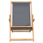 Silla de playa plegable de madera maciza de teca gris de vidaXL, Sillas de jardín - Ref: Foro24-317698, Precio: 85,70 €, Desc...