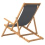 Silla de playa plegable de madera maciza de teca gris de vidaXL, Sillas de jardín - Ref: Foro24-317698, Precio: 85,70 €, Desc...