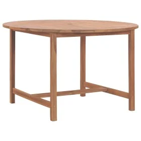 Mesa de comedor de jardín madera maciza de teca Ø110x75 cm de vidaXL, Mesas de jardín - Ref: Foro24-318476, Precio: 198,22 €,...