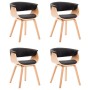 Sillas de comedor 4 uds madera curvada cuero sintético negro en Sillas de comedor | Comprar online en Foru.es