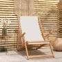 Silla de playa plegable de madera maciza de teca crema de vidaXL, Sillas de jardín - Ref: Foro24-317696, Precio: 88,95 €, Des...